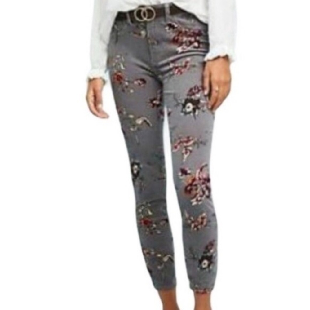 Pilcro and the letterpress  high-rise skinny jeans‎ floral